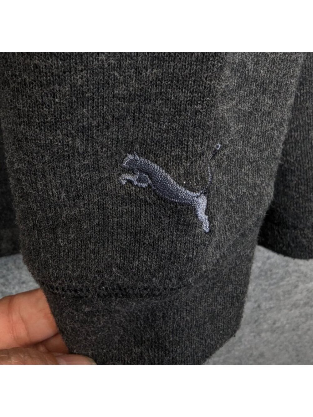 Puma Womens XL Jacket Charcoal Gray Full Zip w Textured Collar Logo Sweatshirt - Picture 4 of 11